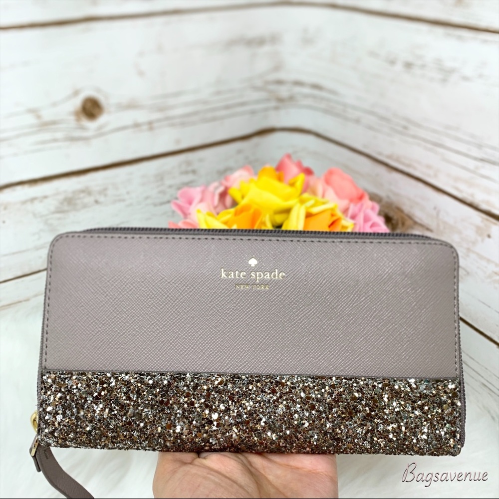 Kate spade Greta court  neda cityscape wallet glitter gray #bagsavenue